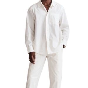 Madewell Men’s Poplin Easy Long-Sleeve Button Down Shirt Size Large White New